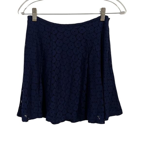 Forever 21 Navy Blue Lace Mini Skirt Swingy Juniors 26 Small - Picture 3 of 9